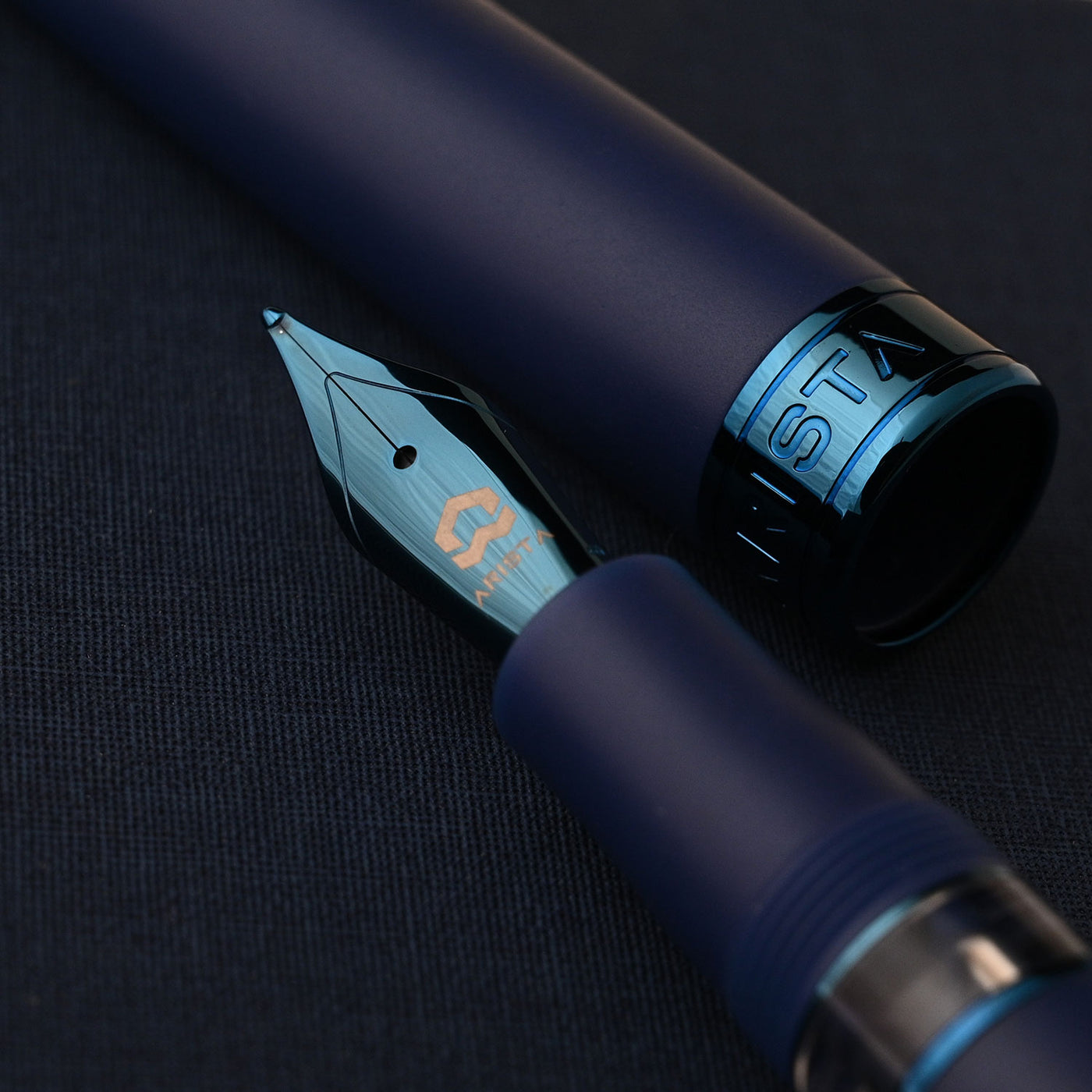 Arista One Fountain Pen - Matte Dark Blue PVD 10