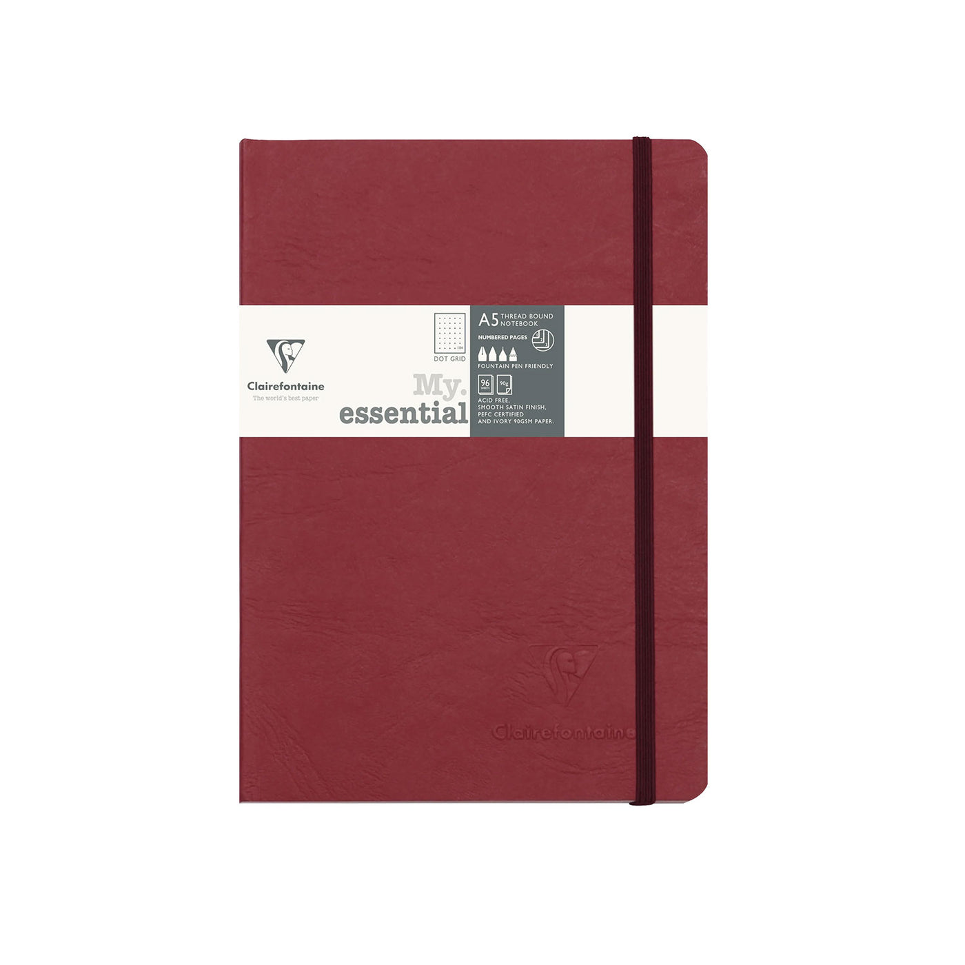 Clairefontaine My Essential Red Threadbound Notebook - A5 Dotted 1