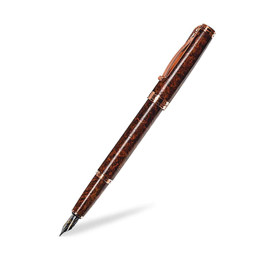 Cleo Skribent Natura Fountain Pen, Amboyna Burl - 18K Gold Nib