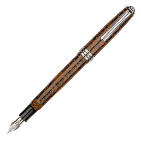 Click Falcon Ebonite Fountain Pen - Brown Black CT