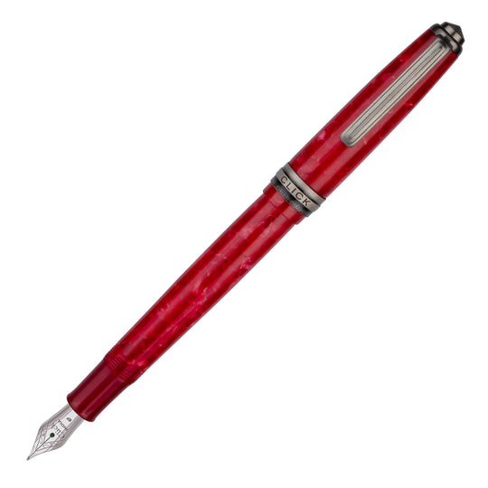 Click Falcon Premium Acrylic Fountain Pen - Coral Red CT