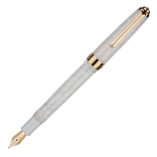 Click Falcon Premium Acrylic Fountain Pen - Polar White GT