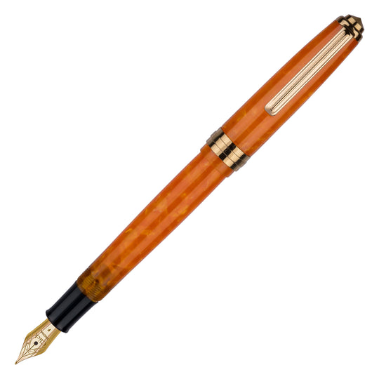 Click Falcon Premium Acrylic Fountain Pen - Sunburst Orange GT