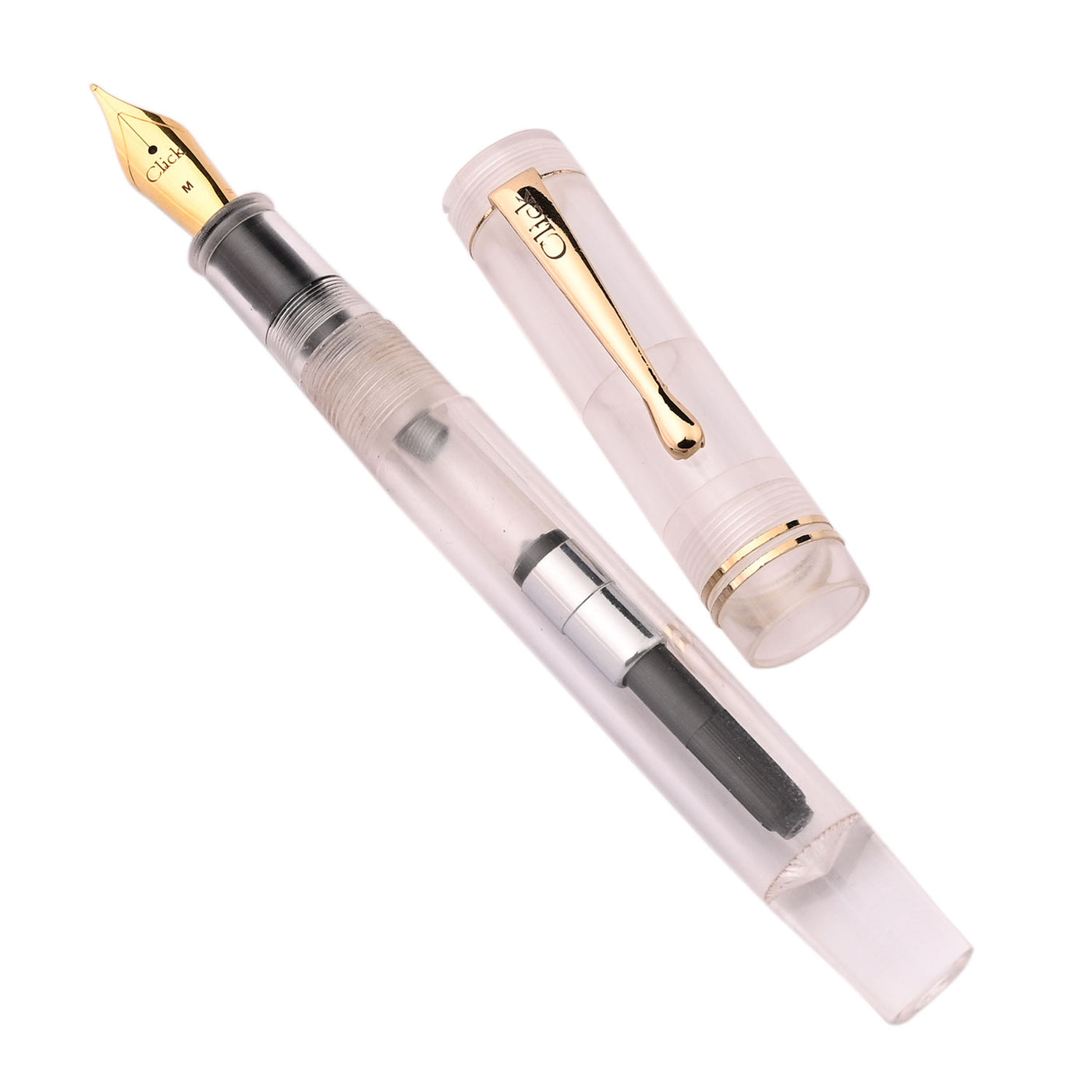 Click Renaissance Demonstrator Fountain Pen - White GT 3