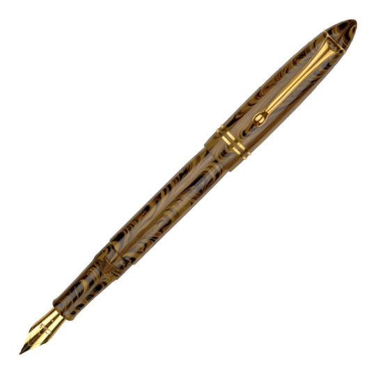 Click Yen Ebonite Fountain Pen - Yellow Black GT