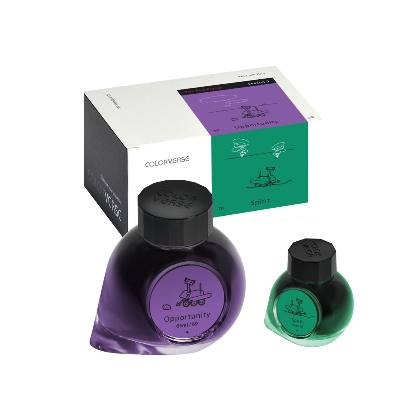 Colorverse Red Planet Opportunity & Spirit Ink Bottle Purple (65ml) + Green (15ml) 2
