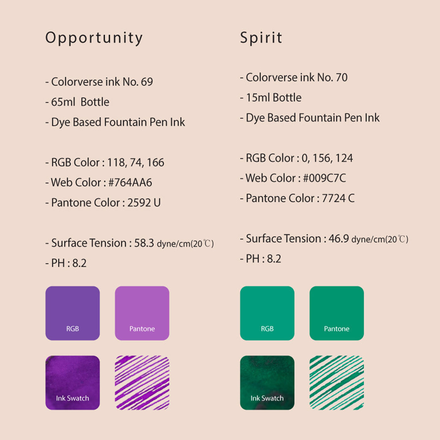 Colorverse Red Planet Opportunity & Spirit Ink Bottle Purple (65ml) + Green (15ml) 3