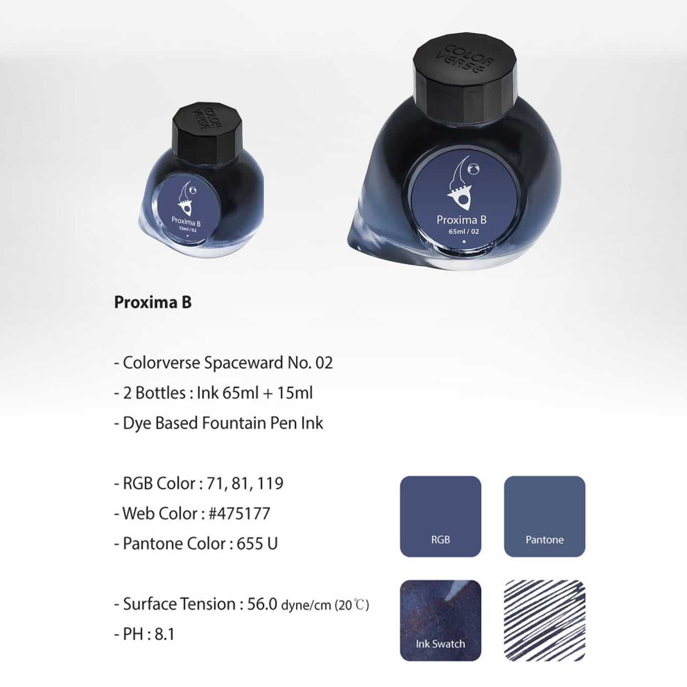Colorverse Spaceward Proxima Ink Bottle Dark Blue - 65ml + 15ml 2