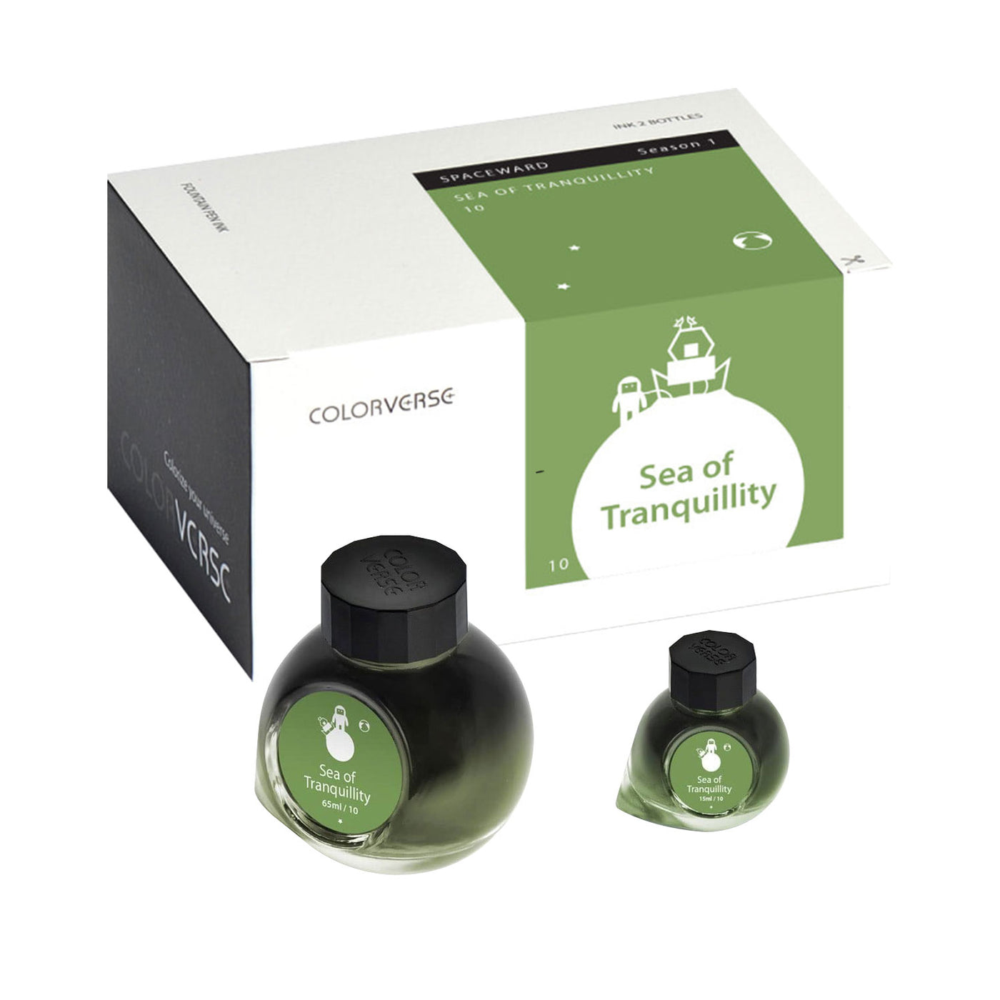 Colorverse Spaceward Sea of Tranquility Ink Bottle Green - 65ml + 15ml 3