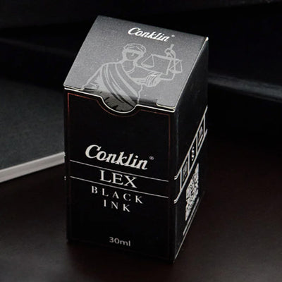 Conklin Lex Fountain Pen with Ink Bottle - Black RGT (Special Edition) 6