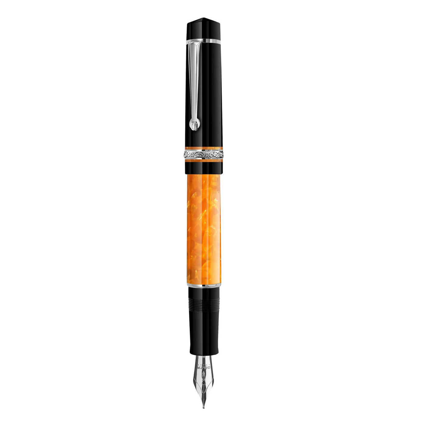 Delta Dolce Vita DV 2.0 Premiere Fountain Pen - Black Orange CT 2