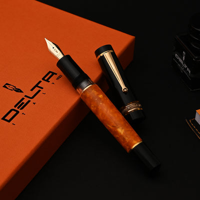 Delta Dolce Vita DV 2.0 Premium Fountain Pen - Black Orange GT 5