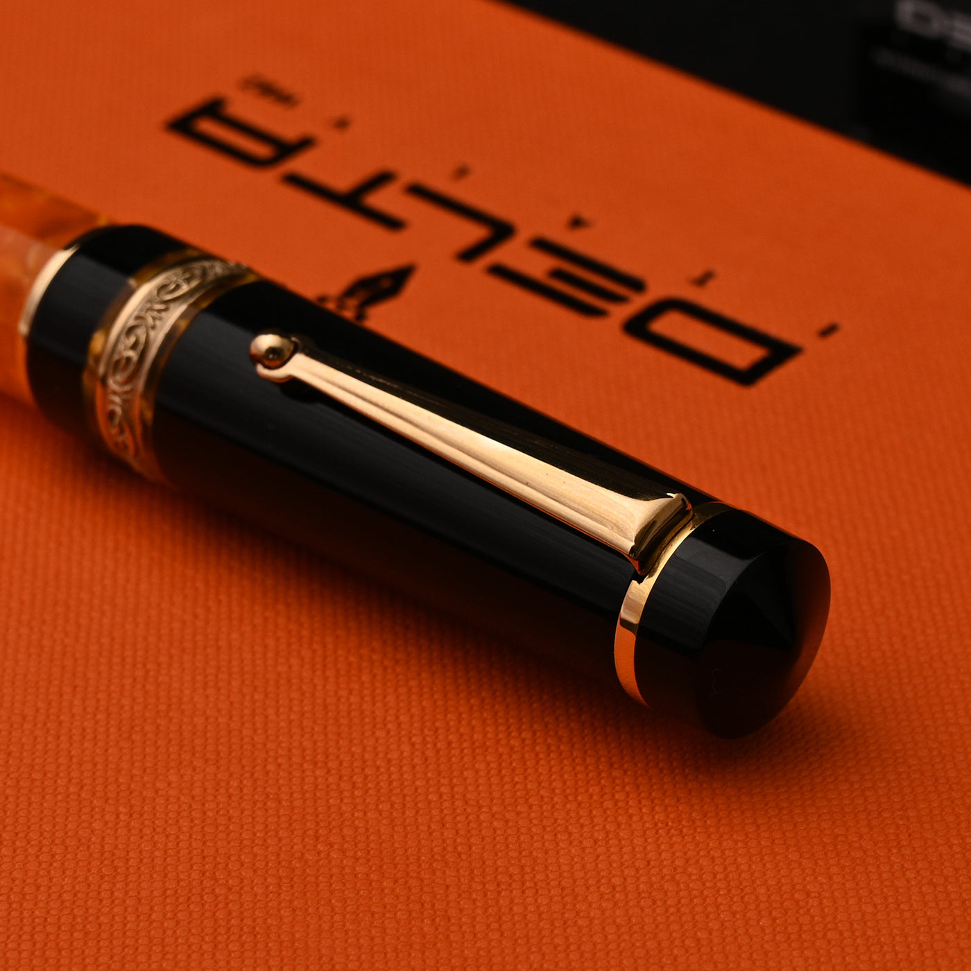 Delta Dolce Vita DV 2.0 Premium Fountain Pen - Black Orange GT 9