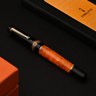 Delta Dolce Vita DV 2.0 Premium Fountain Pen - Black Orange GT 10