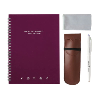 Dexter Spiral Erasable & Reusable Eco-Friendly Magenta Notebook - A5 Ruled 1