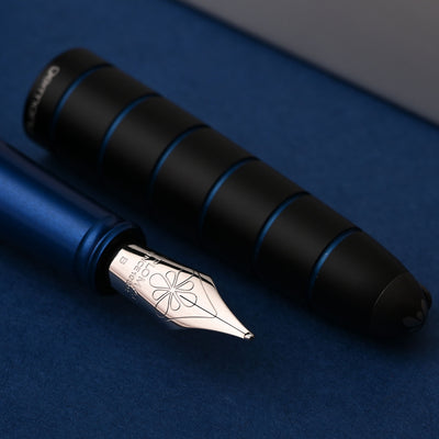 Diplomat Elox 14K Gold Fountain Pen - Ring Black Blue 11