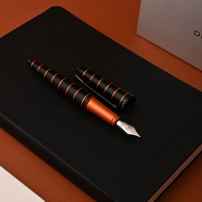 Diplomat Elox 14K Gold Fountain Pen - Ring Black Orange 7