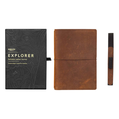 Endless Explorer Refillable Leather Journal - Brown 6