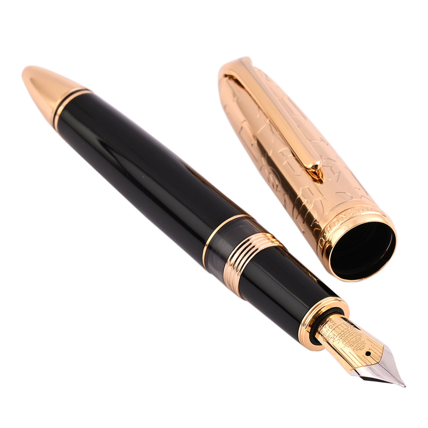 Hongdian N6 Fountain Pen - Black Gold 2