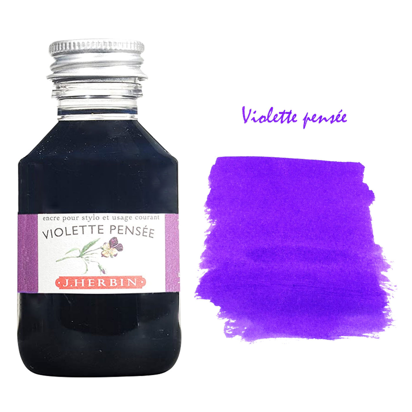 J. Herbin Violette Pensee Ink Bottle - 100ml 2