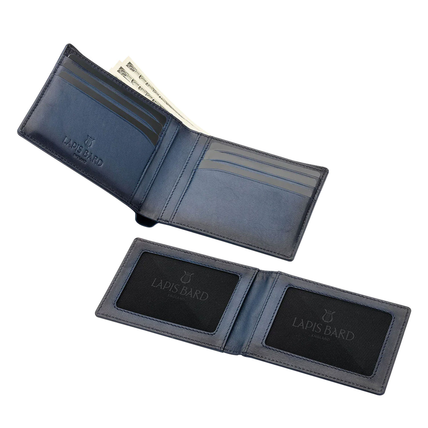 Lapis Bard Ducorium Bifold Evening 6cc Wallet with Additional Sleeve - Blue 3