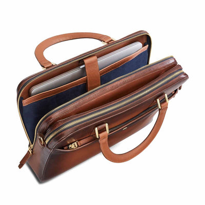 Lapis Bard Ducorium Chester Laptop Business Bag Cognac - 14" Slim 2