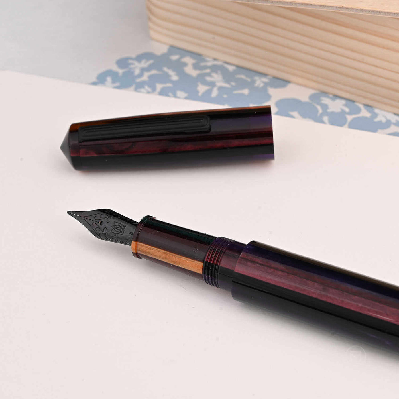 Lotus Saral Halos Special Edition Fountain Pen Carmine Steel Nib 2