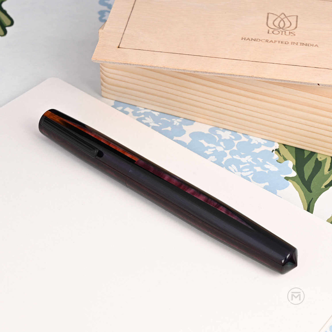 Lotus Saral Halos Special Edition Fountain Pen Carmine Steel Nib 4
