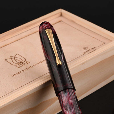 Lotus Shikhar Fountain Pen - Argent Ruby GT 13