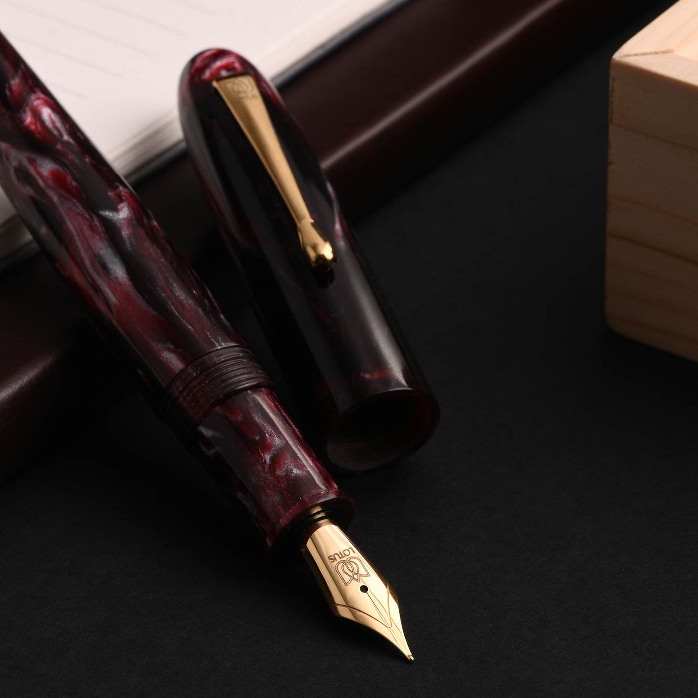 Lotus Shikhar Fountain Pen - Argent Ruby GT 9