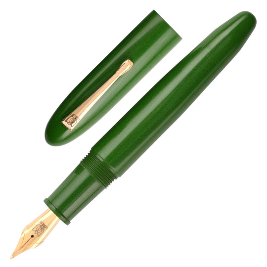 Lotus Shikhar Ebonite Fountain Pen - Green GT