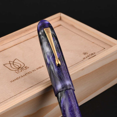 Lotus Shikhar Fountain Pen - Argent Amethyst GT 12