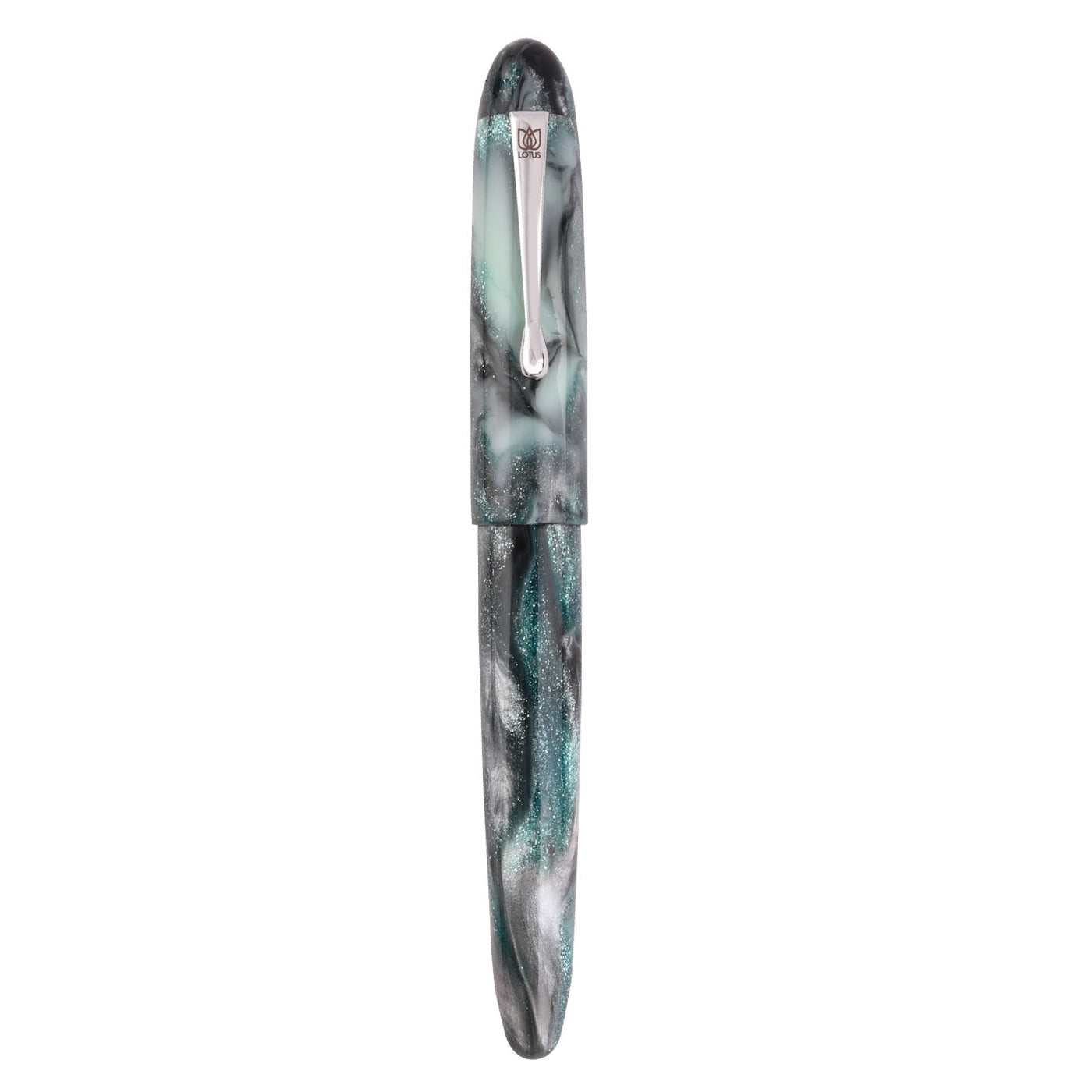 Lotus Shikhar Fountain Pen - Argent Emerald CT 6