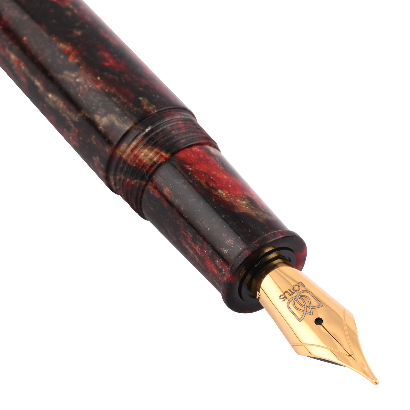Lotus Shikhar Fountain Pen - Black Red GT 2