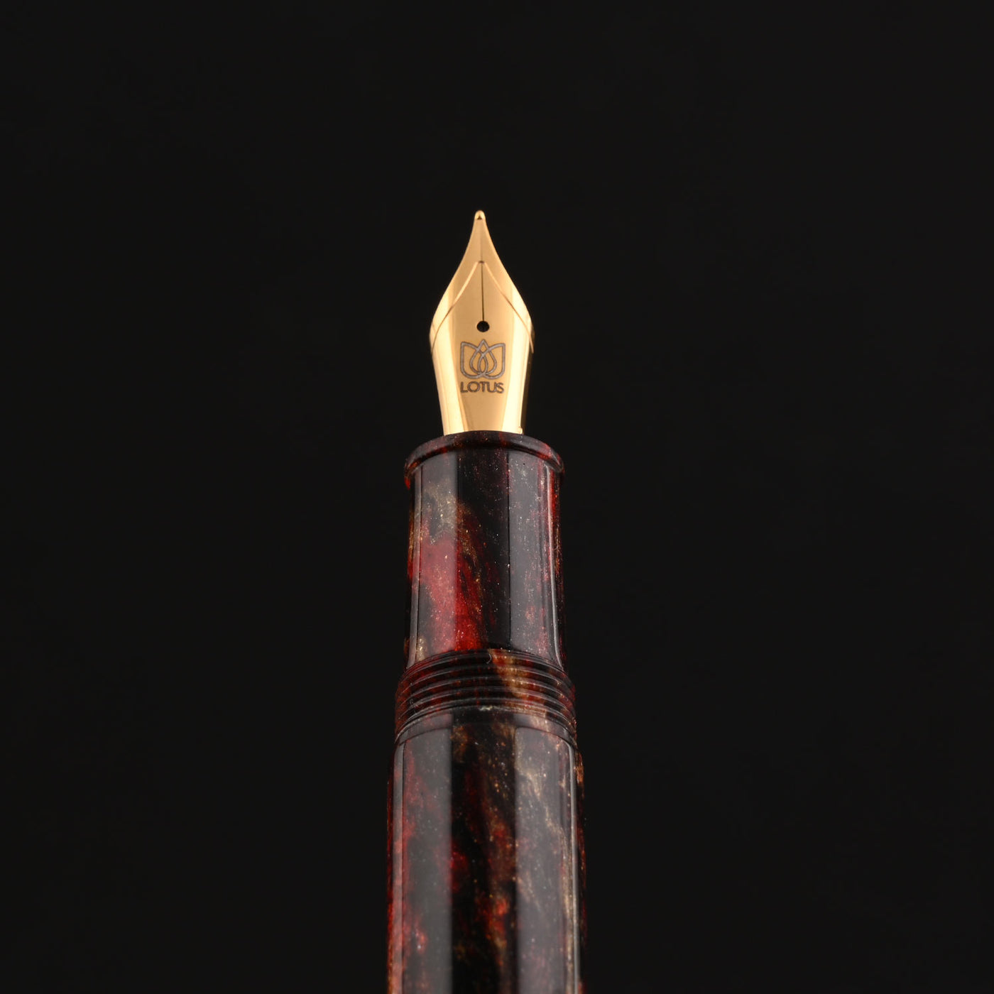 Lotus Shikhar Fountain Pen - Black Red GT 9