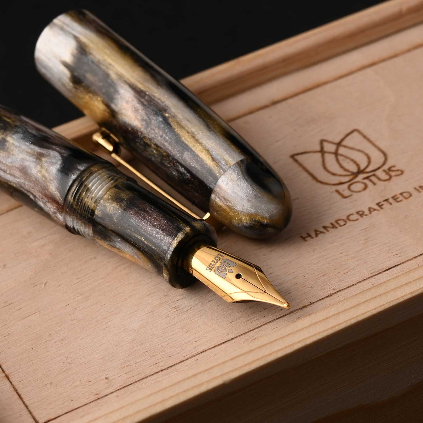 Lotus Shikhar Fountain Pen - Matellurgy Brown GT 10