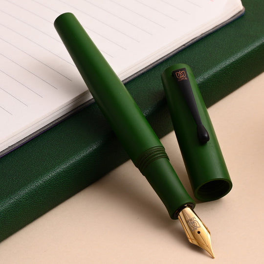 Lotus Student Ebonite Fountain Pen - Green BT