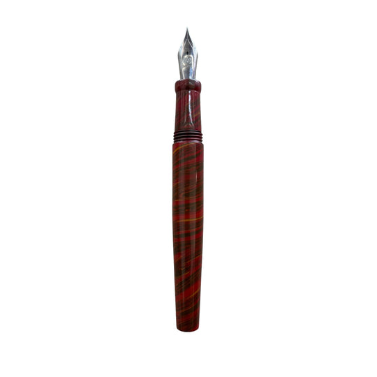 Lotus Student Ebonite Fountain Pen - Red Brown CT