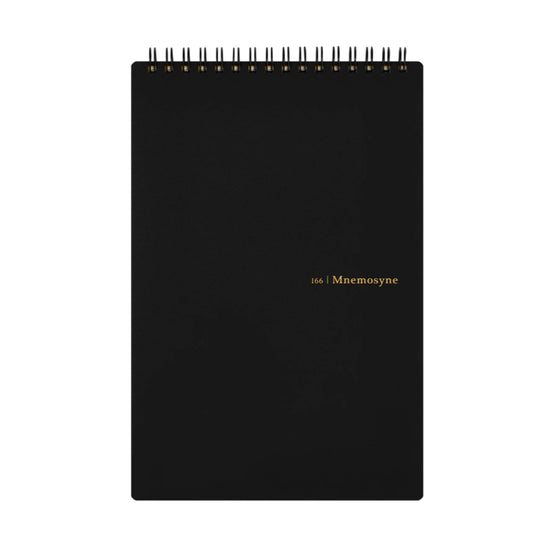 Maruman Mnemosyne N166 Spiral Black Notepad - A5 - Ruled