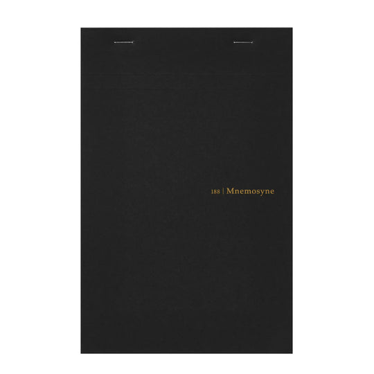 Maruman Mnemosyne N188A Stapled Black Notepad - A5 - Squared