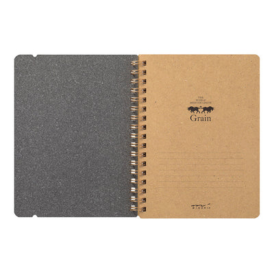 Midori WM Grain Black Wirebound Notebook - B6 Ruled & Plain 2