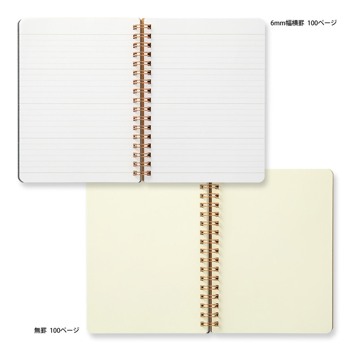 Midori WM Grain Black Wirebound Notebook - B6 Ruled & Plain 3