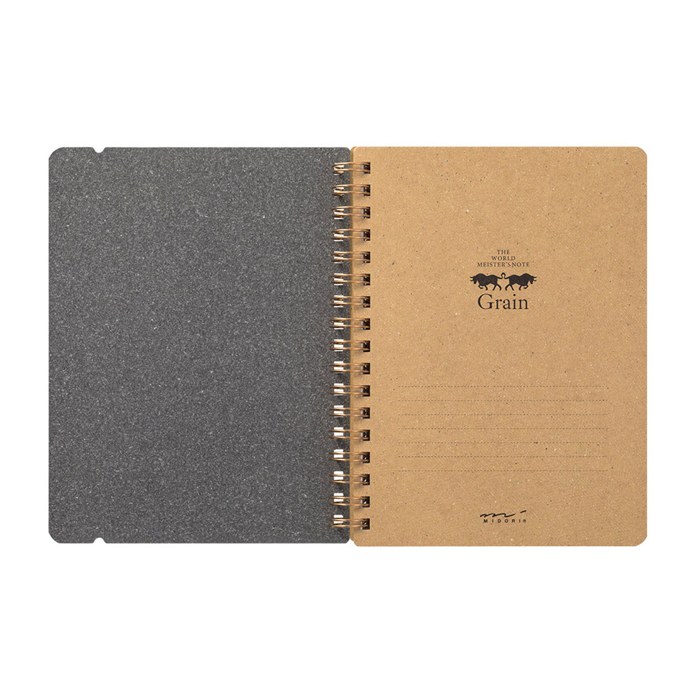 Midori WM Grain Brown Wirebound Notebook - B6 Ruled & Plain 2