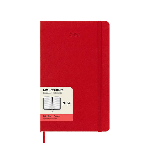 Moleskine 2024 Classic Large Hard Cover Daily Planner - Scarlet Red