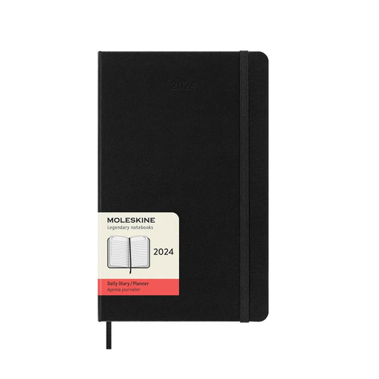Moleskine 2024 Classic Large Hard Cover Daily Planner - Black