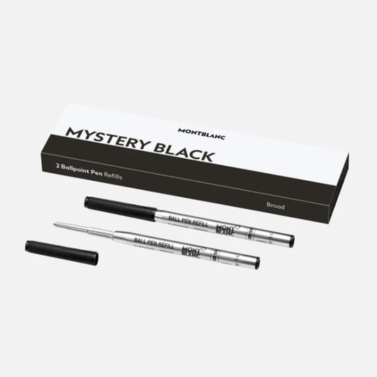 Montblanc 128212 Ball Pen Refill - Mystery Black - Broad - Pack of 2