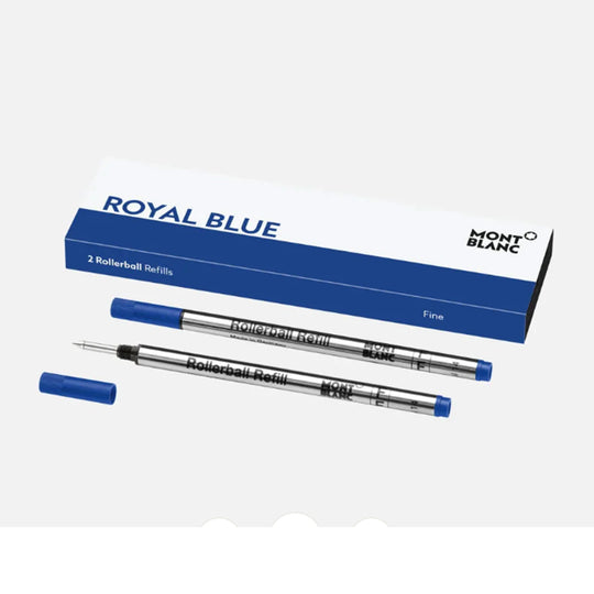 Montblanc 128232 Roller Ball Pen Refill - Royal Blue - Fine - Pack of 2