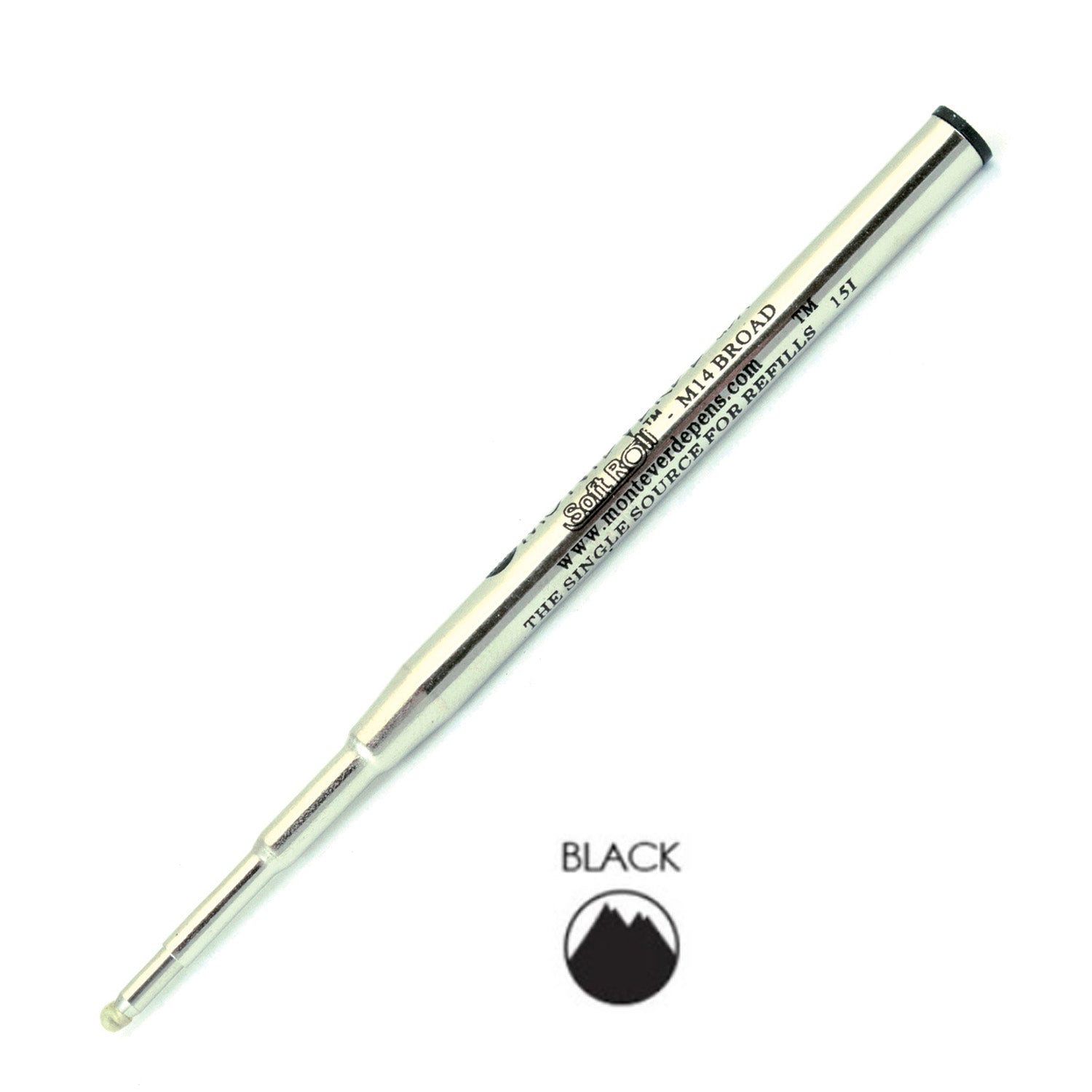 Monteverde Ball Pen Refill for Montblanc Broad Black Pack of 2