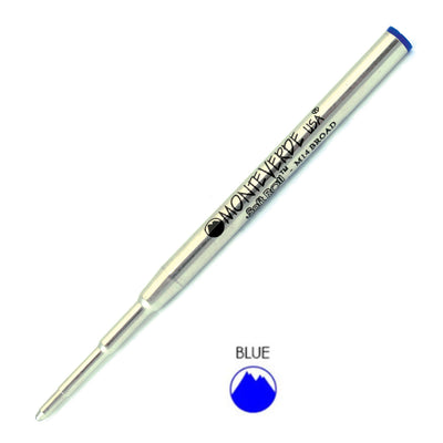 Monteverde Ball Pen Refill for Montblanc - Broad - Blue - Pack of 2 2