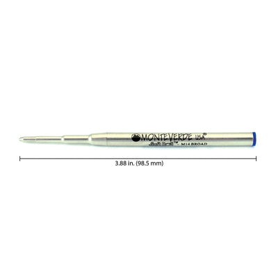 Monteverde Ball Pen Refill for Montblanc - Broad - Blue - Pack of 2 3